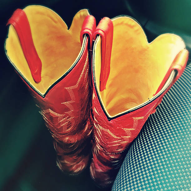 Heart Red Cowgirl Boots stock photo