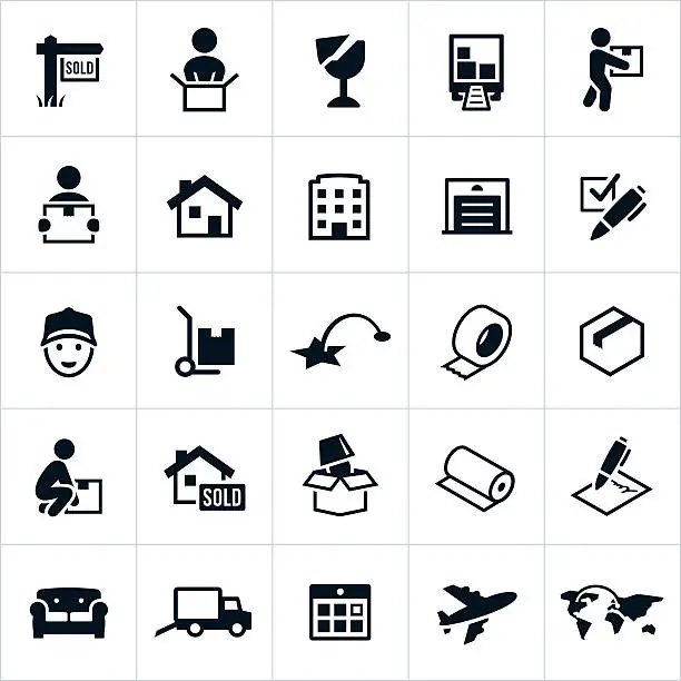 Vector illustration of Moving Icons