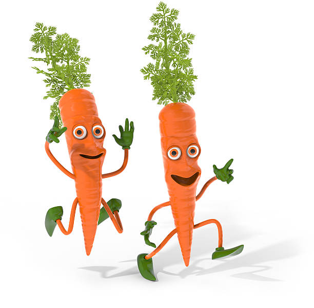 istock Happy carrot friends 3D illustration 497340841