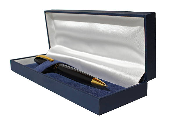 istock Black and gold fountain pen in box 497341099