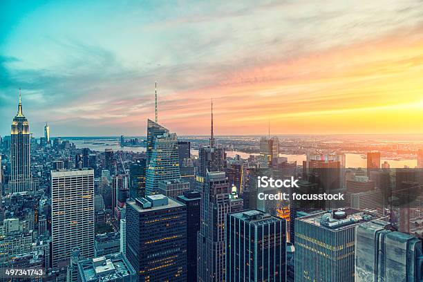 The Empire State Building And Manhattan Panorama In Nyc Stock Photo - Download Image Now