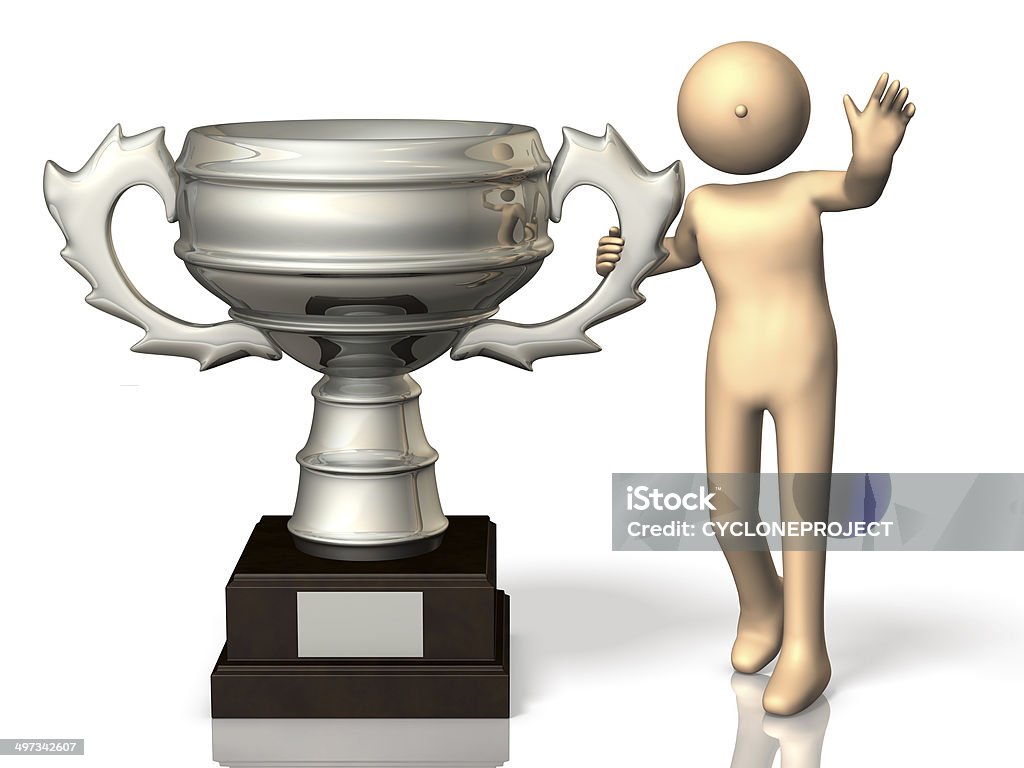 He got the trophy proudly. Abstract Stock Photo