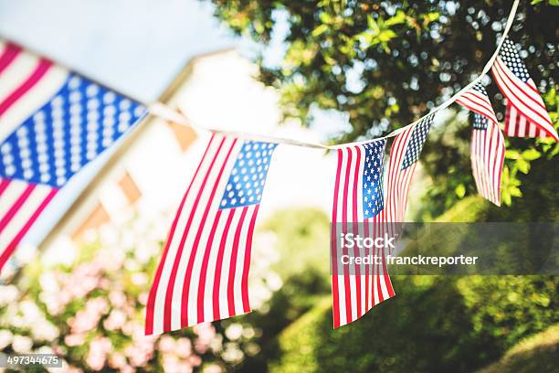 Us National Holiday Pennants Stock Photo - Download Image Now - Fourth of July, Political Party, Decoration