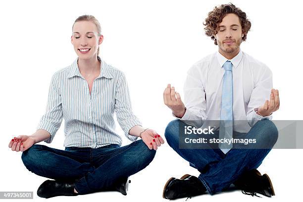 Business People Practicing Meditation Stock Photo - Download Image Now - Adult, Adults Only, Beautiful People