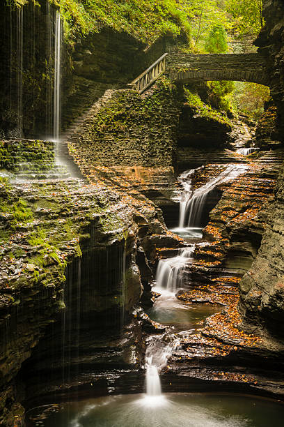 XXXL: Gorge trail through Watkins Glen State Park Gorge trail through Watkins Glen State Park in upstate New York. watkins glen stock pictures, royalty-free photos & images