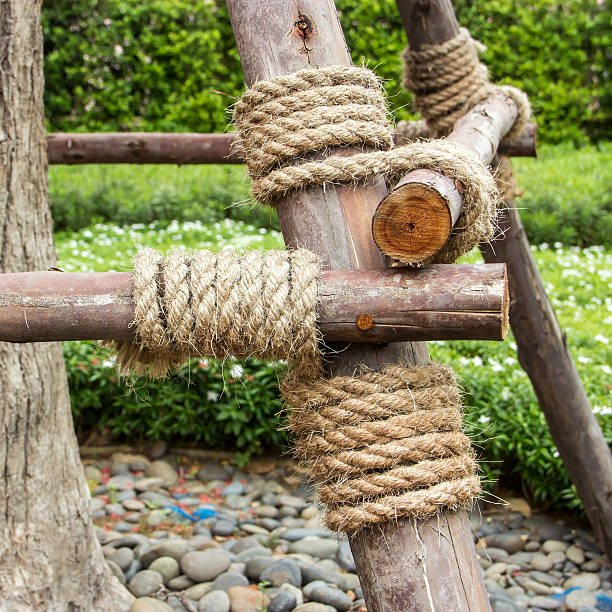 istock Rope bind to the wood shoring 497345725
