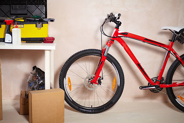 istock Mountain bike in garage 497345775