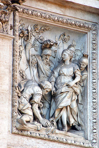 istock Sculpture from the Trevi Fountain, Rome Italy 497346049