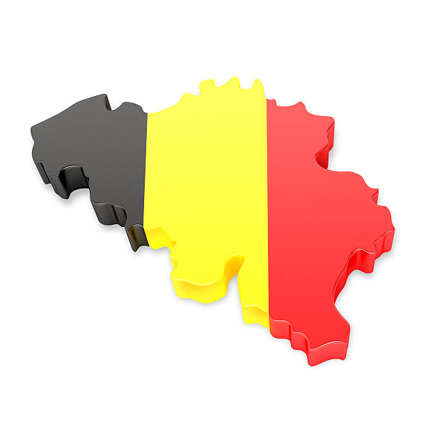 mapa belgia - belgium map flag three dimensional shape zdjęcia i obrazy z banku zdjęć