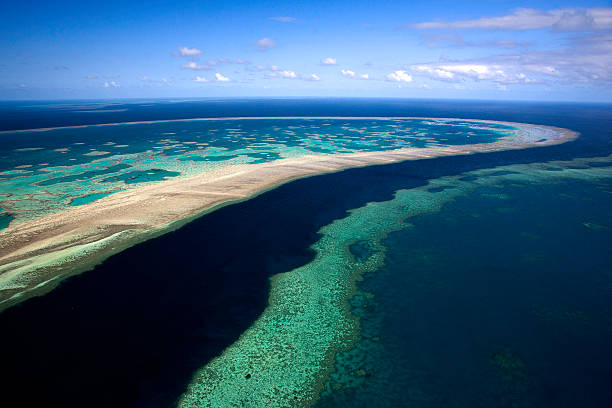 The Great Barrier Reef, Queensland, Australia Aerial View of The Great Barrier Reef, Queensland, Australia great barrier reef photos stock pictures, royalty-free photos & images