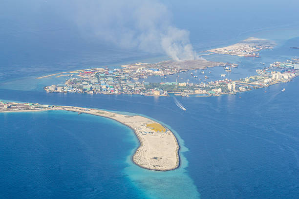 istock Bird eye view at the Indian Ocean, Maldives 497349214