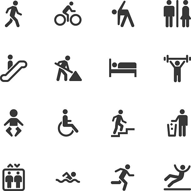 People icons - Regular People icons - Regular Vector EPS File. bathroom clipart stock illustrations