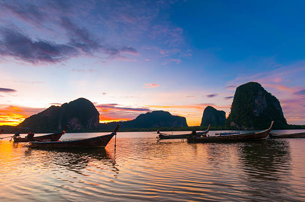 istock Long Tail boat  in the beautiful beach 497350396