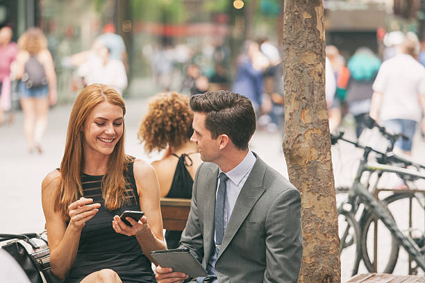 istock conducting business in a public space 497351714