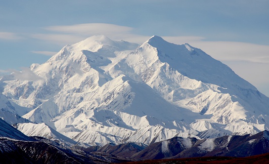 The mountain called Denali in Alaska on a clear day