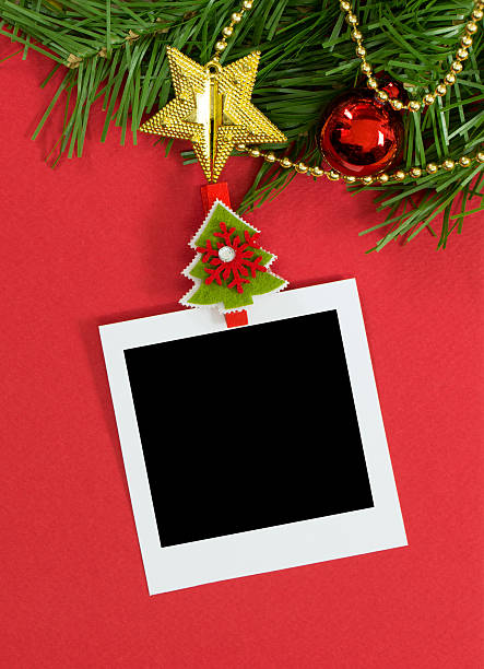 Christmas photo frame stock photo