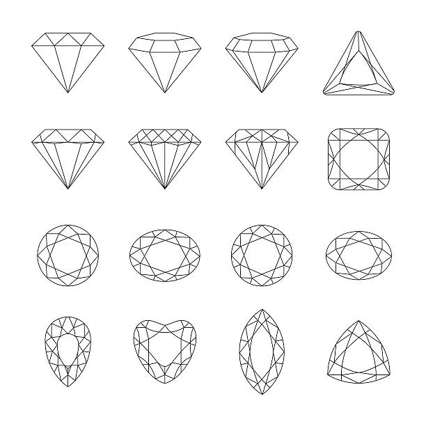 ダイヤモンドベクトルのアイコンを設定します。 - jewelry white background diamond gift点のイラスト素材／クリップアート素材／マンガ素材／アイコン素材