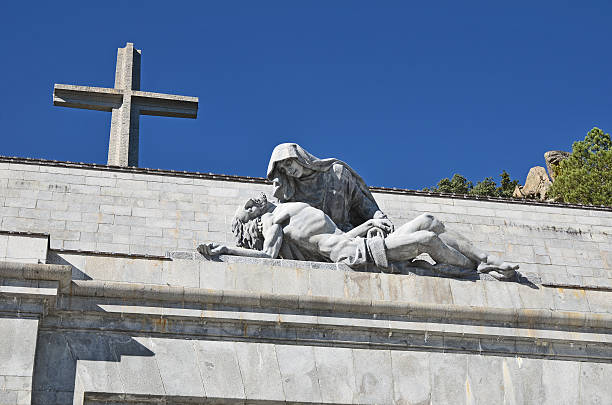Detail of Valley of the Fallen monument in Spain stock photo
