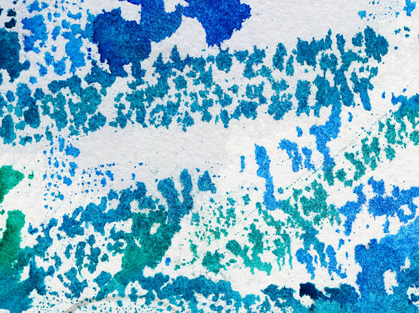 istock Hues of blue hand painted with a textured background 497357306
