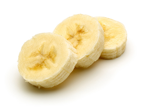 Sliced Banana on white background