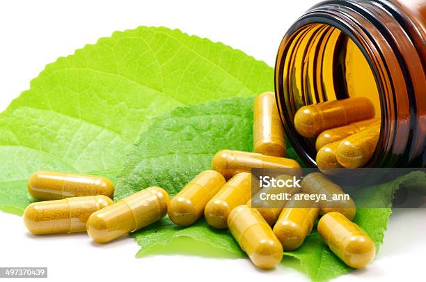 Alternative Medicine Concept Stock Photo - Download Image Now - Capsule - Medicine, Herbal Medicine, Turmeric