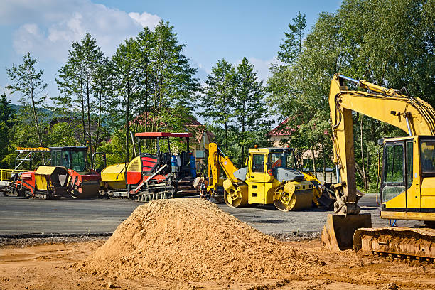 istock Road construction Machinery on the highway 497370785