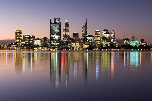 istock Perth city central business district at twilight in Western Australia 497370911