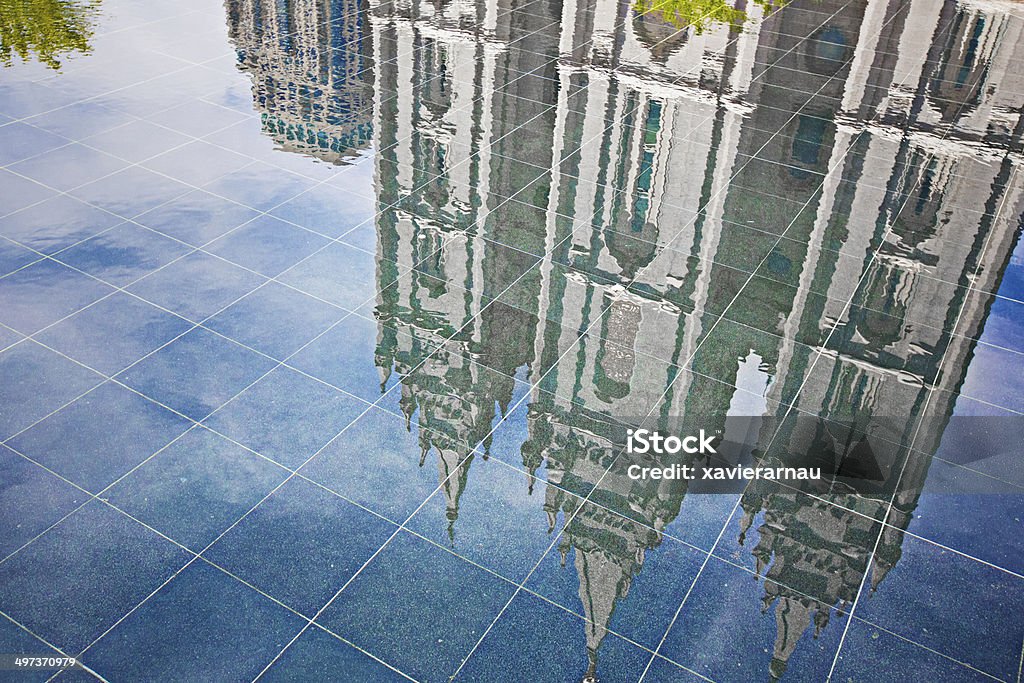 Salt Lake City Temple Reflection in the water of the Salt Lake Temple. Mormonism Stock Photo