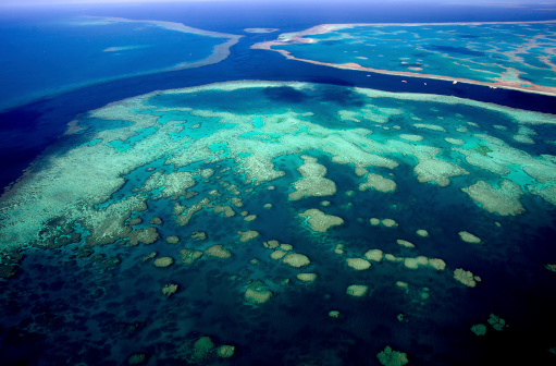 Aerial View of The Great Barrier Reef, Queensland, Australia