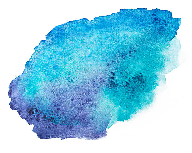 istock Abstract blue watercolor, aquarelle art hand draw paint on white 497372713