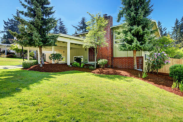 istock House with brick chimney and pergola 497373207