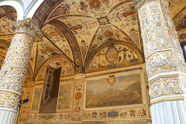 istock Frescoes decorating the courtyard Palazzo Vecchio. Florence 497374197