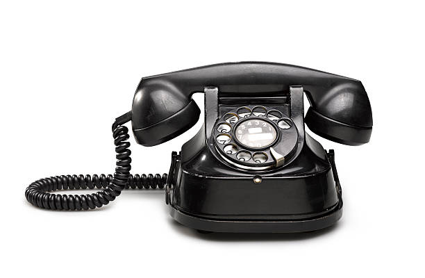 istock Office: old and vintage telephone Black 497375041