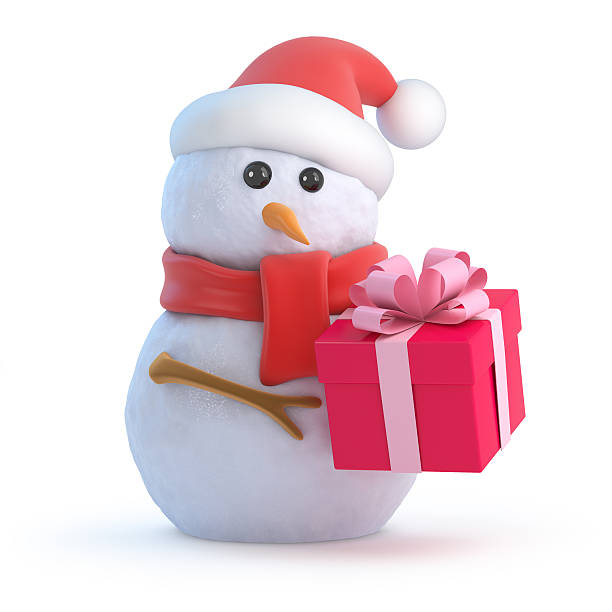 istock 3d Santa snowman Christmas gift 497376197