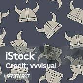 Viking Helmet Seamless Pattern Stock Illustration - Download Image Now - Adult, Backgrounds, Barbarian