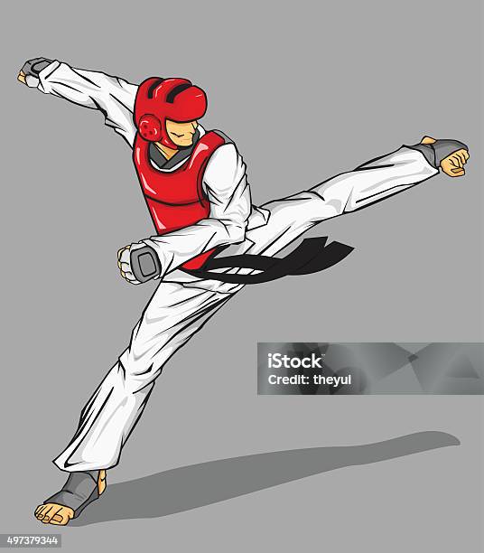 Taekwondo Martial Art Stock Illustration - Download Image Now - 2015, Abstract, Adult