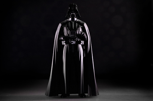 istanbul, Turkey - November 1, 2015: Portrait of  the Star Wars movie character action figure Darth Vader.