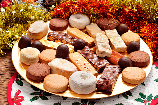 turron, polvorones and mantecados, typical christmas confections