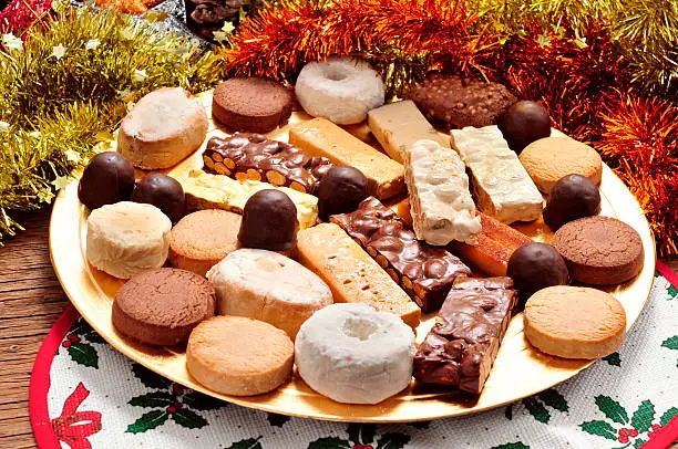 Photo of turron, polvorones and mantecados, typical christmas confections