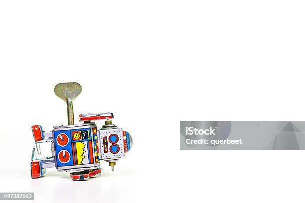 Tin Spielzeugroboter Mit Textplatz Stockfoto und mehr Bilder von Spielzeug - Spielzeug, Roboter, Fallen