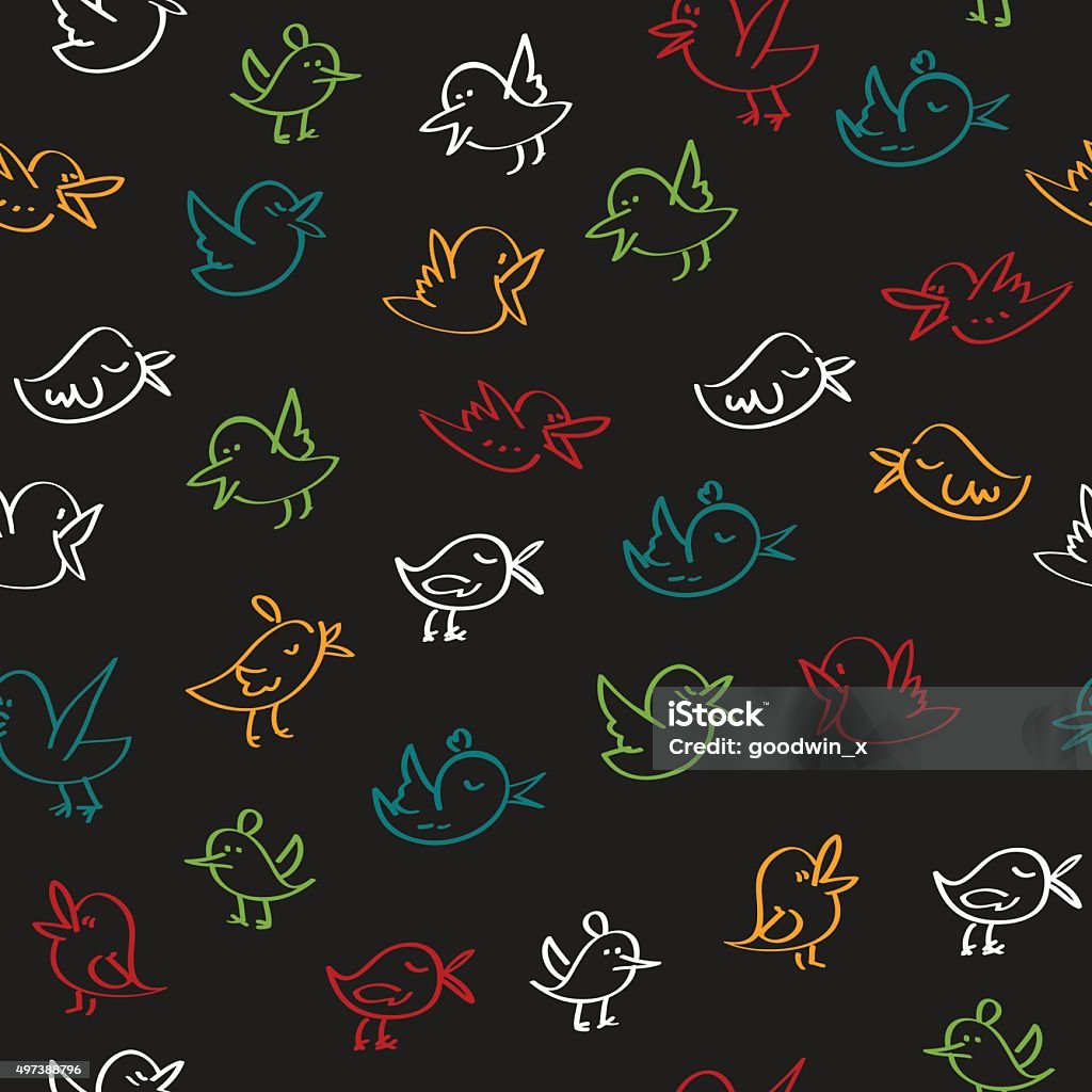 seamless bird pattern vector background full color on a black seamless bird pattern vector background. full color on a black background 2015 stock vector