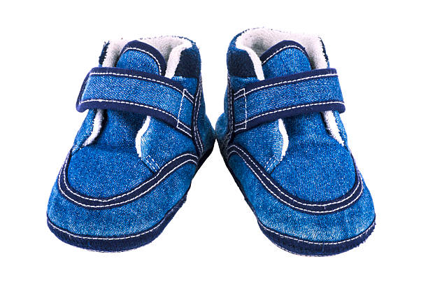 istock Blue baby jeans shoes 497389784
