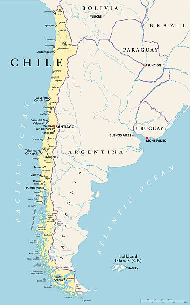 チリ政治地図 - argentina map chile cartography点のイラスト素材／クリップアート素材／マンガ素材／アイコン素材