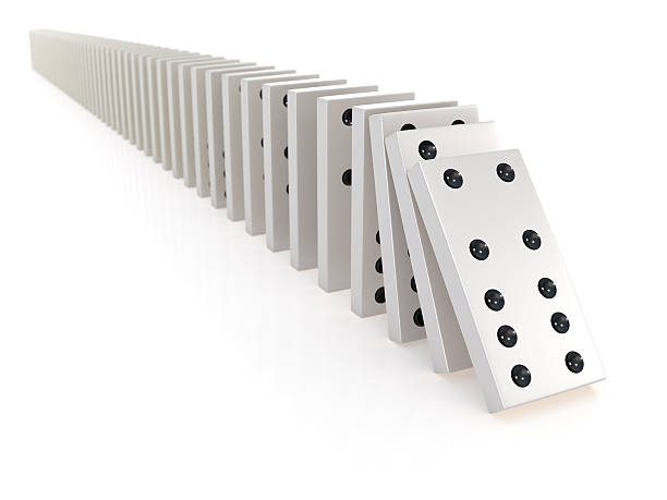 istock 3d Row of white dominoes falling 497390761
