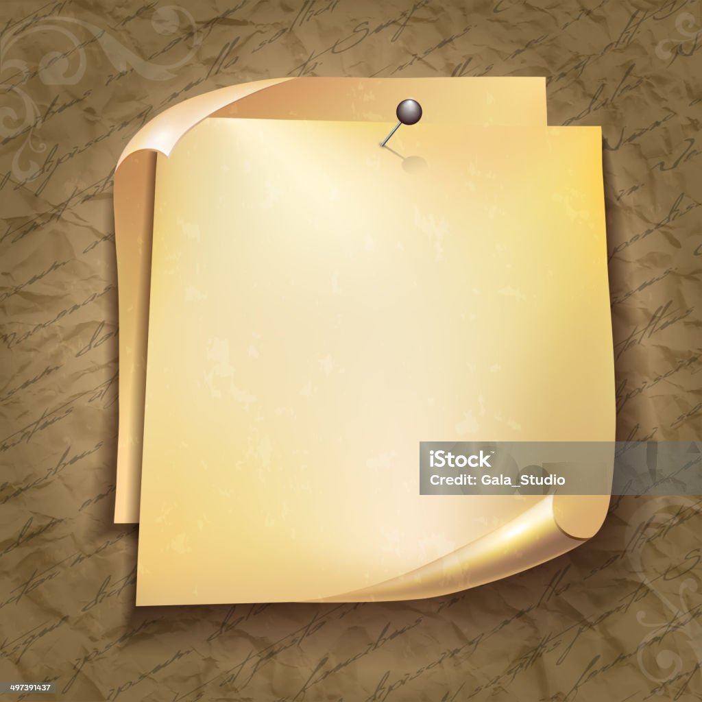 Note On Old Paper Old Note Paper With Black Pin On Text Pattern Background Stock ...