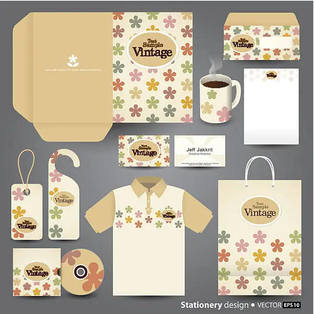 Vector illustration of Stationery design set.