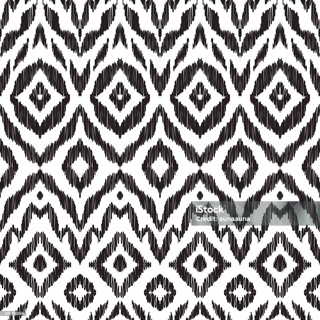 Ikat Pattern Simple Ikat Pattern Stock Illustration - Download Image Now - 2015, Abstract ...