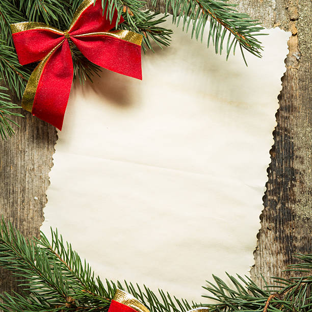 istock Vintage paper card with christmas decoration 497392728