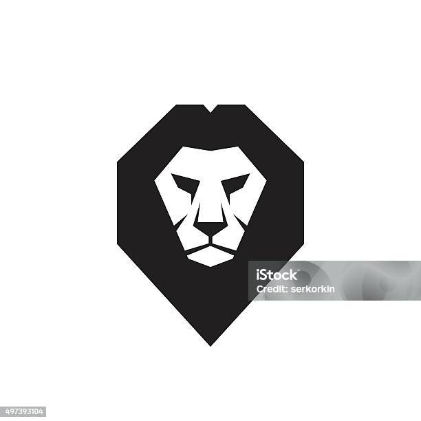 Lion Head Vector Sign Concept Illustration Stock Illustration - Download Image Now - Lion - Feline, 2015, Africa