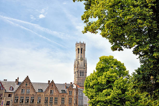 belfried tower w miasta brugia, belgia - belfried zdjęcia i obrazy z banku zdjęć